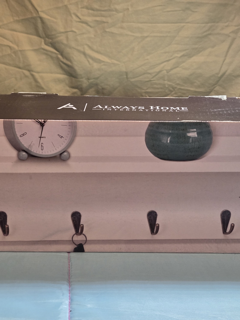 Encore Home Decor Wall Shelf w/ Hooks Classic New In Box